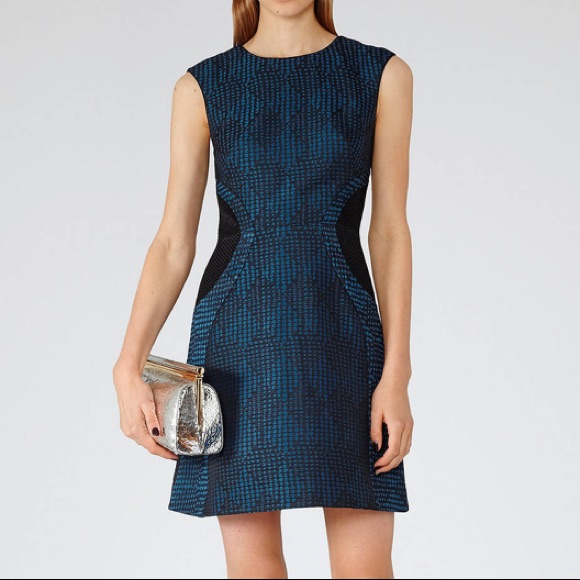 Euc Reiss Kori Black & Blue Mesh Textured Mini